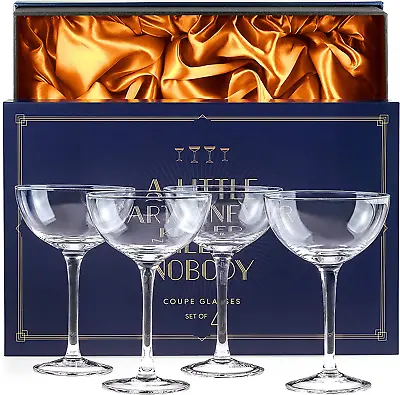 Buy Vintage Crystal Champagne Coupe Glasses Set Of 4, 4-5 Oz Classic Cocktail • 55.71£