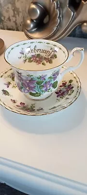 Buy Royal Albert Flower Of The Month Series February Violets Cup & Saucer • 15.84£