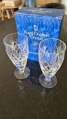 Buy Royal Doulton Crystal Georgian Beer Lager Glasses X 2 - 6.5in - Rare • 22.50£