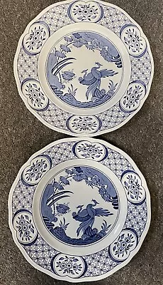 Buy Vintage Furnivals OLD CHELSEA Blue And White Dinner Plates X 2 10in RN 647812 • 15£