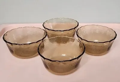 Buy Pyrex Glass Dishes Amber And Clear Set Of 4 Small Size Retro Collectible • 13.61£