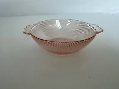 Buy VTG Depression Jeannette Glass Pink Homespun  Fine Rib  Berry/Dessert Bowl 4.5  • 8.75£