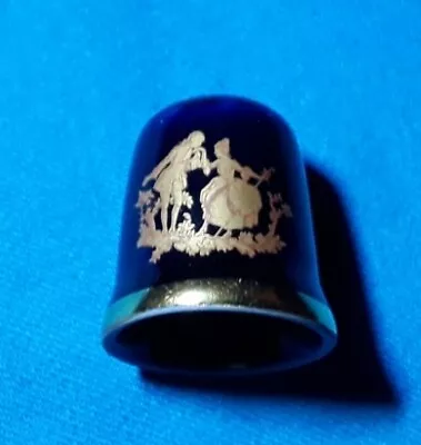 Buy Blue And Gold Limoges Thimble • 7£