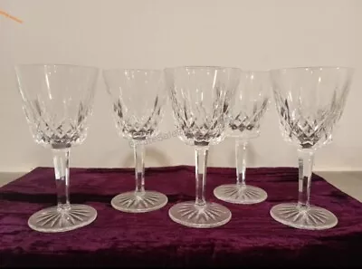 Buy Set Of 5 Vintage Waterford Cut Crystal Lismore Claret Wine Goblets Hock Stemware • 77.20£