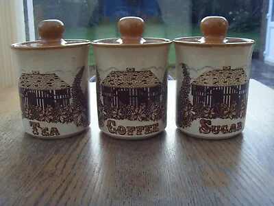 Buy Vintage Ashdale Pottery  Storage Jars & Lids Coffee,tea, Sugar, Country Cottage • 5.99£