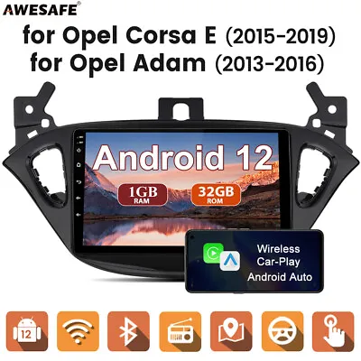 Buy 1+32G Android 12.0 For Vauxhall Opel Adam Corsa E Car Stereo CarPlay Sat Nav SWC • 144.99£