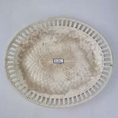 Buy Antique 19th Century Wedgwood Creamware Oval Plate Basket Weave 23.5cm • 29£