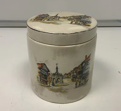 Buy Gilded Staffordshire Sandland Ware Lidded Marmalade Jar Vintage • 8.99£
