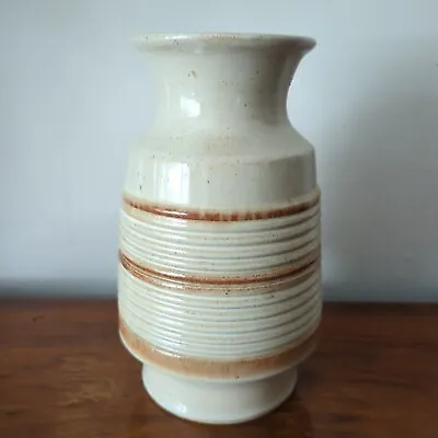 Buy Vintage West German Ribbed Pottery Vase Stamped BWL 50 Measures 20cm High • 12.50£