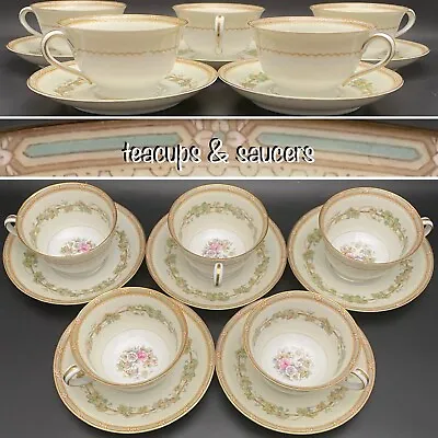 Buy Noritake Morimura Concord 4915 Teacup And Saucers For 5 Made In Japan 10 Pcs • 75.60£