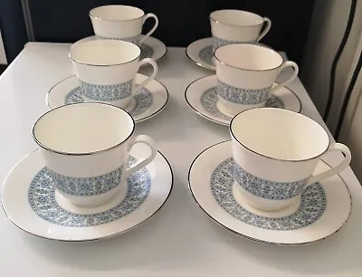 Buy Vintage Royal Doulton Fine Bone China COUNTERPOINT Tea Cups & Saucers X 6 • 18£