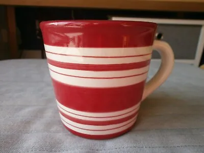 Buy Laura Ashley Red And White Striped Large Tea /Coffee Mug Cup Ht 9cms W 9cms • 0.99£