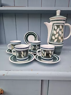 Buy Cinque Ports Pottery Coffee Pot, 4 Cup & Saucers • 20£