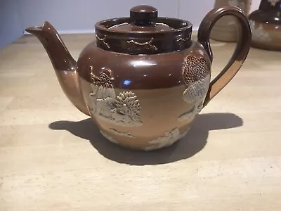 Buy Royal Doulton  Salt Glazed Stone Ware  Hunting Tea Pot • 15£