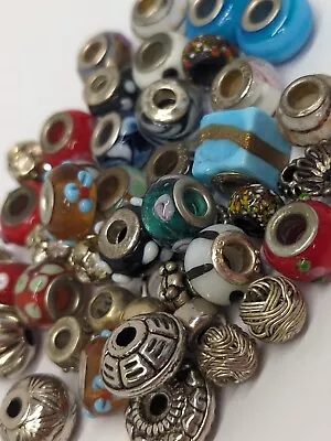Buy Lot Of Murano Style Glass Bead Charms Accents 4 Marked 925 Silver  • 40.50£