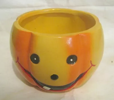 Buy Great Ceramic Goofy Pumpkin Design Pot Orange Approx. 4¾ X 3½ Ins  • 9.99£