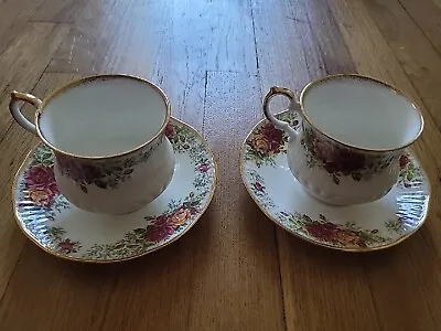 Buy 2x Queen's Fine Bone China Rosina China Co. Ltd. Stratford Teacup & Saucer Roses • 37.92£