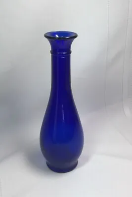 Buy Vintage Cobalt Blue Glass Bottle Vase 7.5” Tall Marked 8 K 252 Ring Around Neck • 21.10£