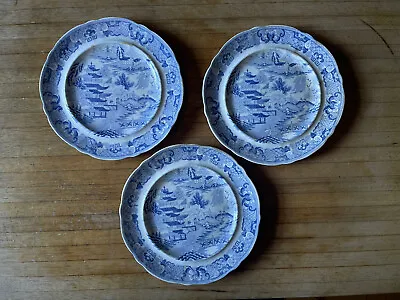 Buy THREE Antique Georgian Miles Mason Transferware Plates Early 19th Century • 123.33£
