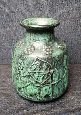 Buy Vintage Scheurich Squat Pottery Vase West Germany 331/15 Classical Warriors • 27.99£