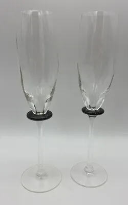 Buy Pair Of Union Street Harlequin Champagne Flutes Signed Hand Made 2000 - 1999 • 129.69£