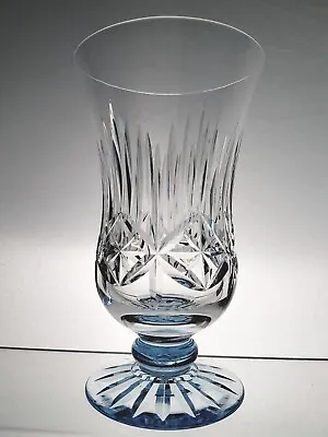 Buy Vintage Pair Stunning Thomas Webb Crystal Cut Glass  Blue Foot Mantel Posy Vases • 30£