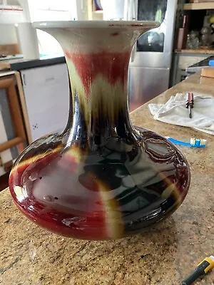 Buy Chinese Oxblood Flambe Glaze Sang De Boeuf Jingdezhen Ceramic Pottery Vase 10” • 644.88£