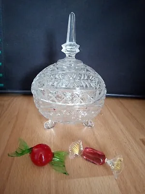 Buy Vintage Cut Glass Sweet Candy Dish With Lid And 2 Glass Sweets. VGC. • 13.50£