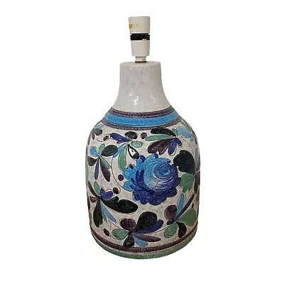 Buy Vintage Ceramic Lamp Handmade Grey Purple Blue Green Working 12  Flowers Floral • 102£