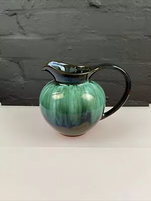 Buy Canada Blue Mountain Pottery Large Jug / Pitcher 6.25  Green Black Drip Glaze • 19.99£