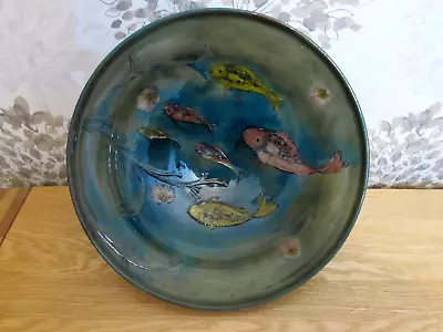 Buy William Moorcroft, Large Footed Bowl, Flambe Fish And Sea Anemones Design. • 1,450£