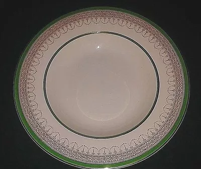 Buy Burgess & Leigh Burleigh Ware Soup Plate Ironstone Rimmed Soup Bowl Green & Gold • 37.95£