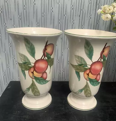 Buy Pair Of Large Debenhams WESTBURY Fruit Flower Vases - Wade • 13£