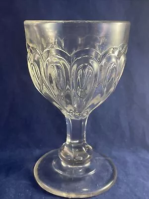 Buy Antique 1860s Ribbed Loop English Flint Glass Goblet • 33.63£