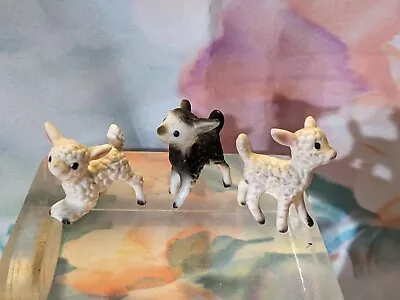 Buy Bone China White Standing Sheep Miniature 3 Piece Family Vintage  • 23.95£