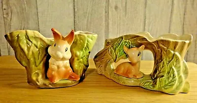 Buy Two Lovely Vintage Withersea ( Eastgate ) Pottery Fauna Vases- Deer & Rabbit • 8.45£