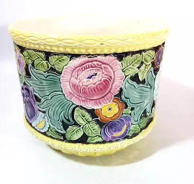 Buy Vintage Czech Eichwald Majolica Art Nouveau Pottery Bowl Planter • 106.41£