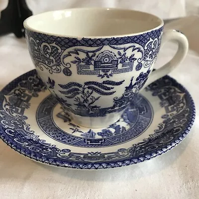 Buy Old Willow Cup & Saucer Ironstone Clever Road Staffs • 5£