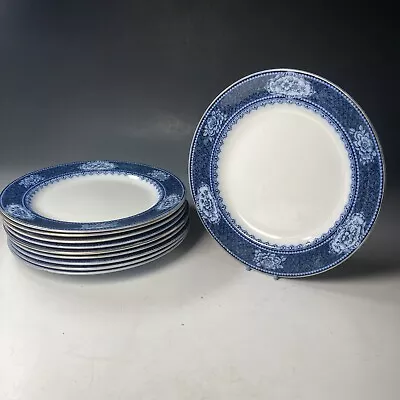 Buy 10.5” Dinner Plates S. Hancock & Sons, Coronaware LAUREL Blue & White Flow • 7.95£