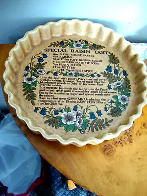 Buy 9   Pie Flan Quiche Dish Mould Ulster Ceramics Special Raisin Tart Recipe 1980s • 3.99£