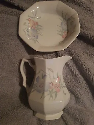 Buy Mint Cond Royal Winton Staffordshire Flower China Jug And Wash Bowl - CJD • 10.95£