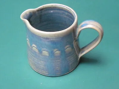 Buy Art Pottery Jug - Small Blue Jug With Impressed Makers Marks • 6£