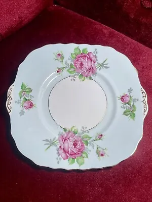 Buy Vintage Pale Blue Pink Rose Melba China Cake Dinner Plate Floral Flowers Gold • 9.99£