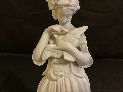 Buy Antique Victorian ParianWare (Blanc De Chine) 9” Figure Of Goddess Diana & Bird • 45£