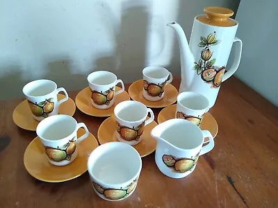 Buy Vintage J&G Meakin Coffee Pot Set Studio Pottery Eden 6x Cups & Saucers Milk Jug • 19.99£