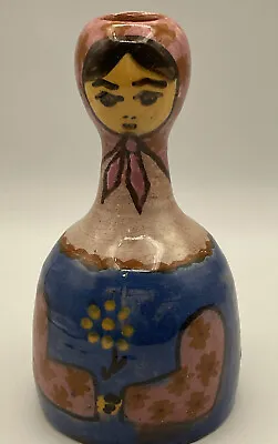 Buy Vintage Pottery Lady Vase Or Candle Holder • 10.57£