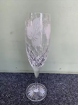 Buy Champagne Flute Etched Grapevine Cut BRIERLEY HILL Crystal Unsigned 8.75” Tall • 17£