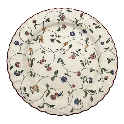 Buy Staffordshire Tableware Oakwood Dinner Plate Floral Pattern Red Trim • 7.70£