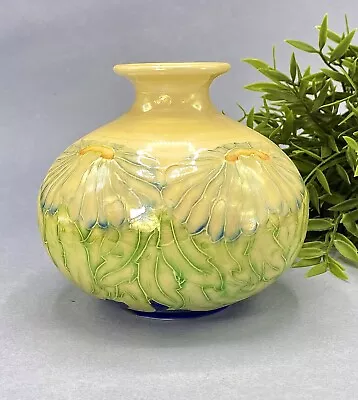 Buy Lise B Moorcroft @ Moorland Daisy Lustre Squat Vase Colour Trial 1996 Signed (2) • 115£