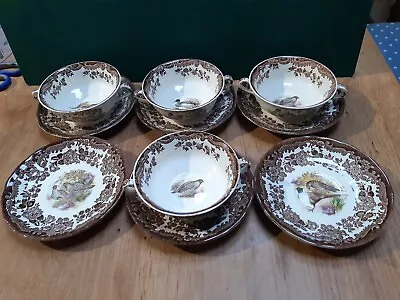 Buy 4 Royal Worcester Palissy Game Series Soup Coupes With 6 Saucers • 25£